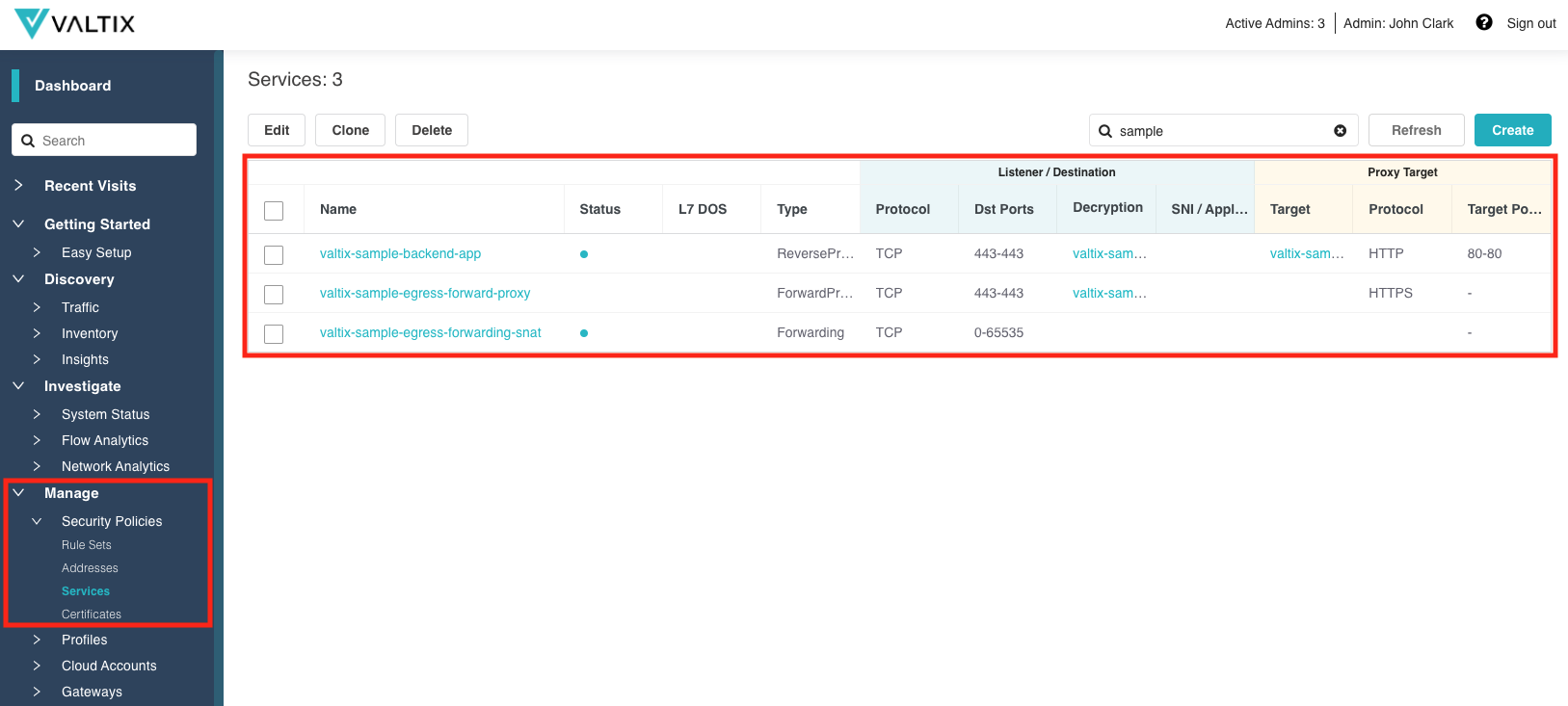 Sample Security Policies